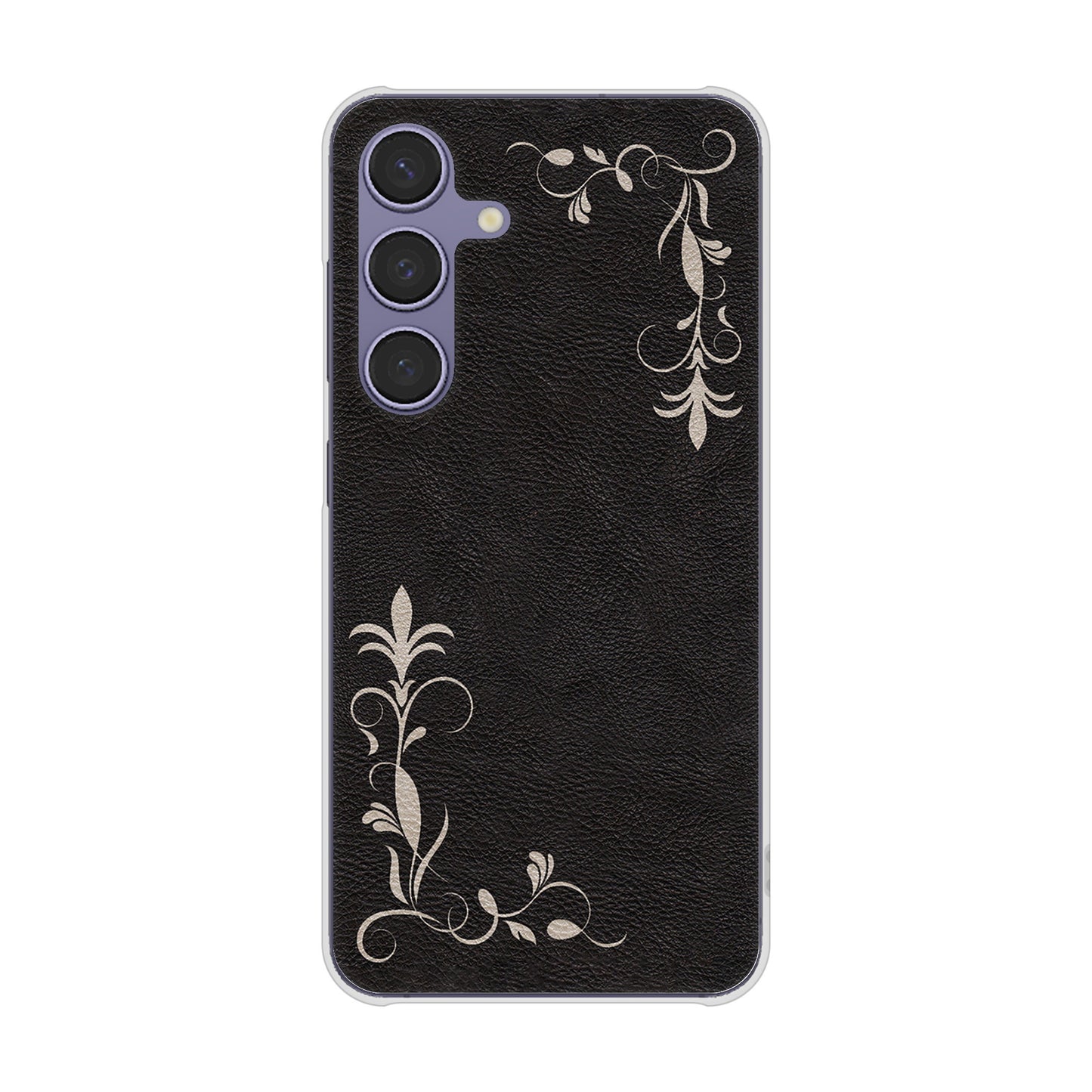 Galaxy S24 SCG25 au 高画質仕上げ 背面印刷 ハードケース 【EK825 レザー風グラスフレーム】