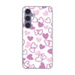Galaxy S24 SCG25 au 高画質仕上げ 背面印刷 ハードケースハートがいっぱい
