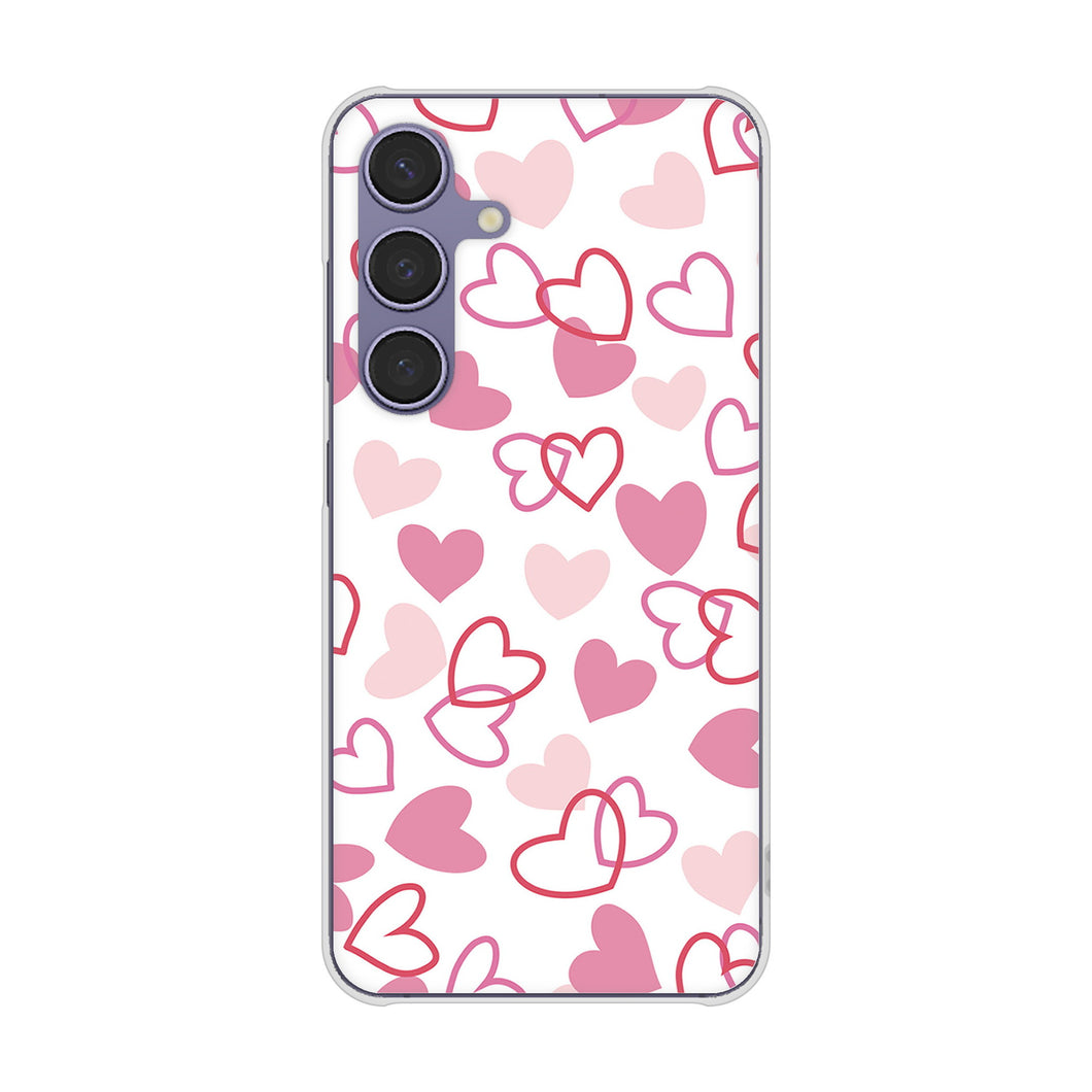 Galaxy S24 SCG25 au 高画質仕上げ 背面印刷 ハードケースハートがいっぱい