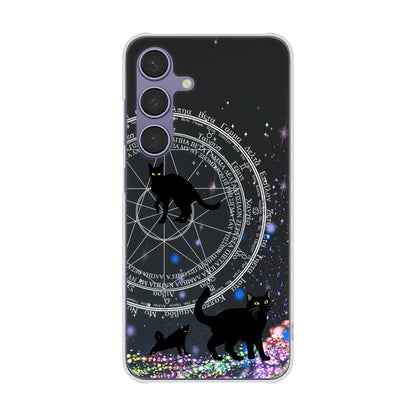 Galaxy S24 SCG25 au 高画質仕上げ 背面印刷 ハードケース魔法陣猫