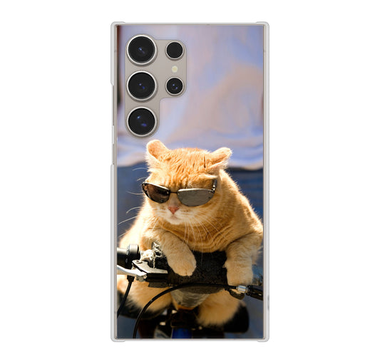 Galaxy S24 Ultra SCG26 au 高画質仕上げ 背面印刷 ハードケース 【595 にゃんとサイクル】