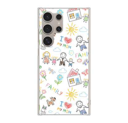 Galaxy S24 Ultra SCG26 au 高画質仕上げ 背面印刷 ハードケースカップル＆ファミリー