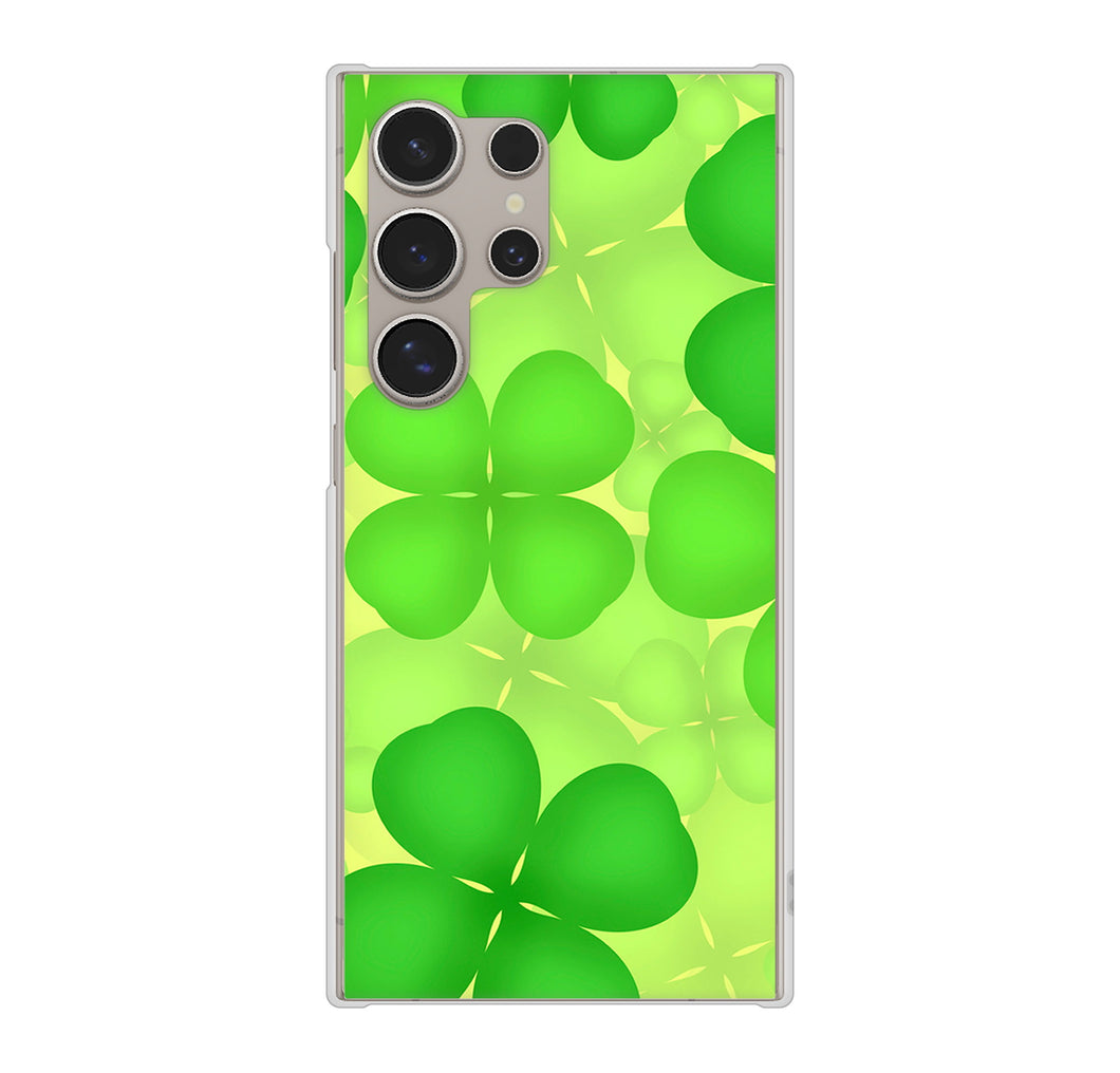 Galaxy S24 Ultra SCG26 au 高画質仕上げ 背面印刷 ハードケース 【1297 四つ葉のクローバー】