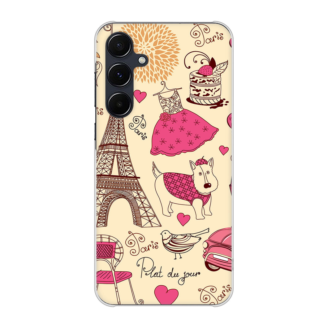 Galaxy A55 5G SCG27 au 高画質仕上げ 背面印刷 ハードケースLOVE フランス