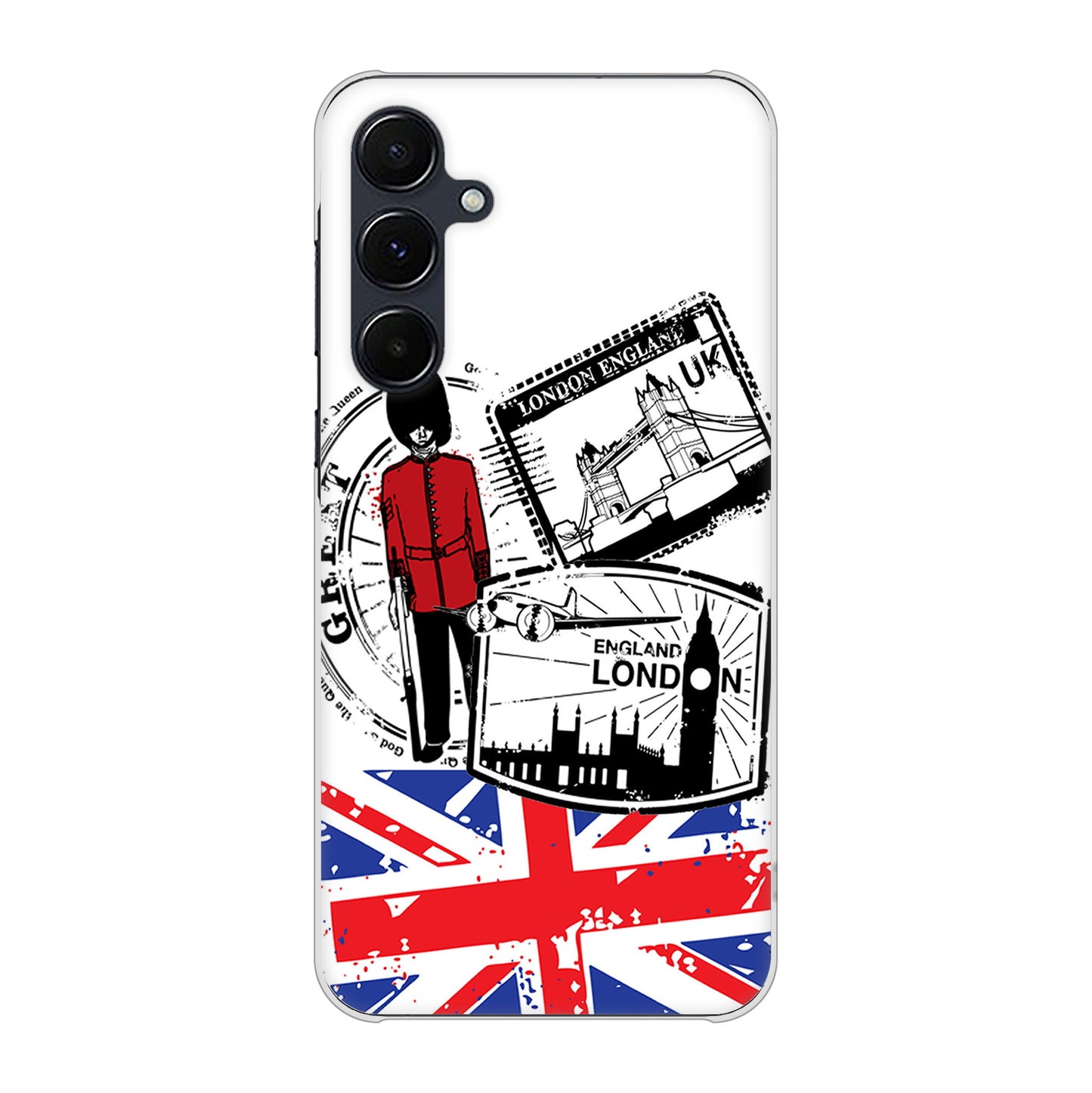 Galaxy A55 5G SCG27 au 高画質仕上げ 背面印刷 ハードケースイギリスの風景