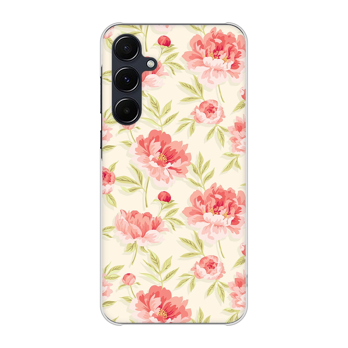 Galaxy A55 5G SCG27 au 高画質仕上げ 背面印刷 ハードケース北欧の小花