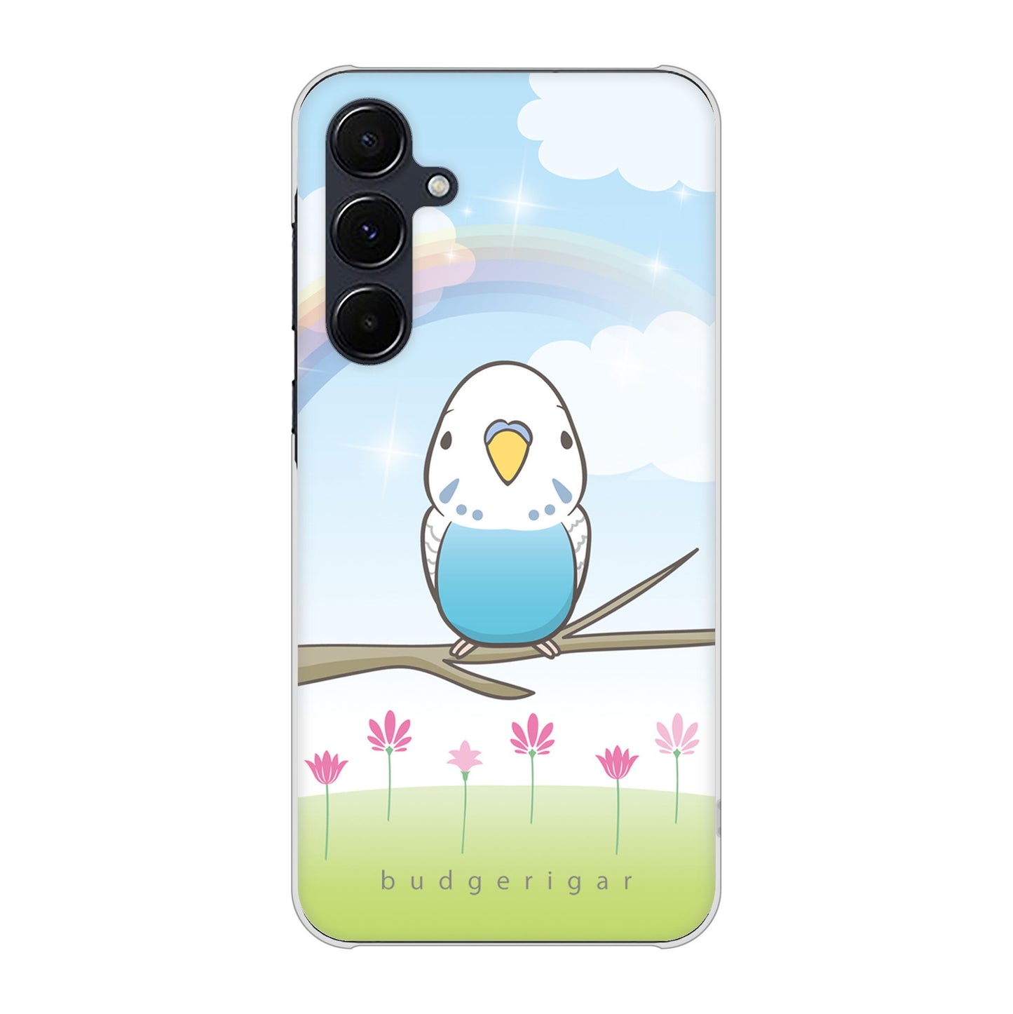 Galaxy A55 5G SCG27 au 高画質仕上げ 背面印刷 ハードケースセキセイインコ