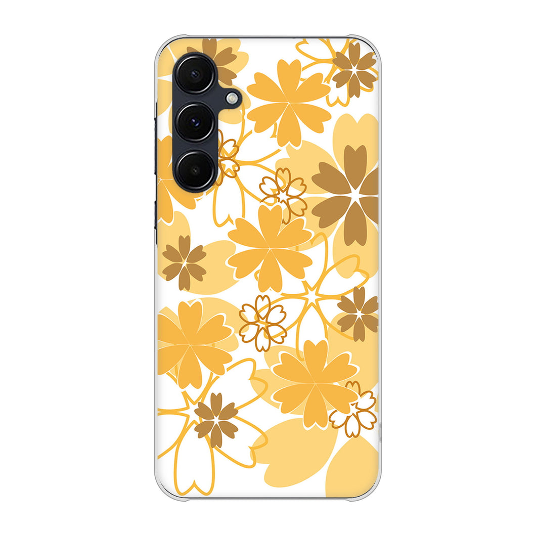 Galaxy A55 5G SCG27 au 高画質仕上げ 背面印刷 ハードケース重なり合う花