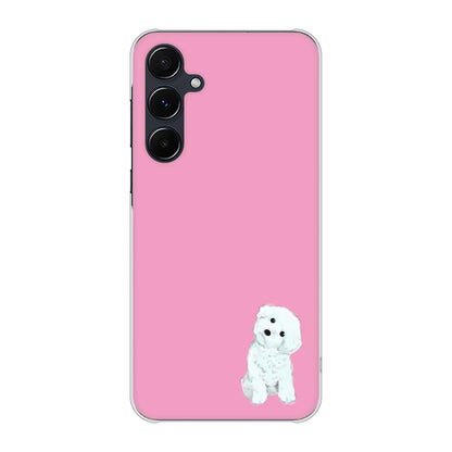 Galaxy A55 5G SCG27 au 高画質仕上げ 背面印刷 ハードケーストイプードルホワイト