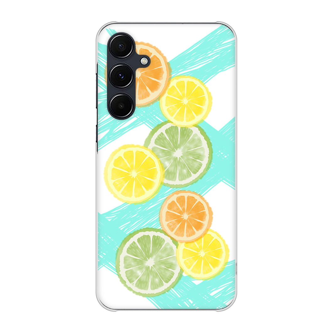 Galaxy A55 5G SCG27 au 高画質仕上げ 背面印刷 ハードケース 【YJ183 オレンジライム】