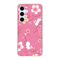 Galaxy S24 FE SCG30 au 高画質仕上げ 背面印刷 ハードケース 【149 桜と白うさぎ】