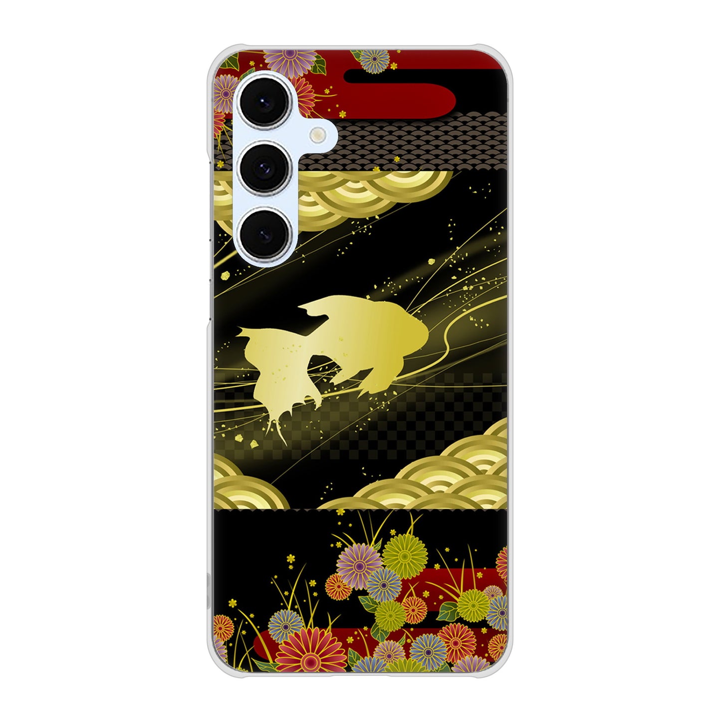 Galaxy S24 FE SCG30 au 高画質仕上げ 背面印刷 ハードケース 【174 天の川の金魚】
