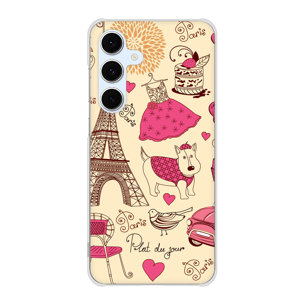 Galaxy S24 FE SCG30 au 高画質仕上げ 背面印刷 ハードケースLOVE フランス