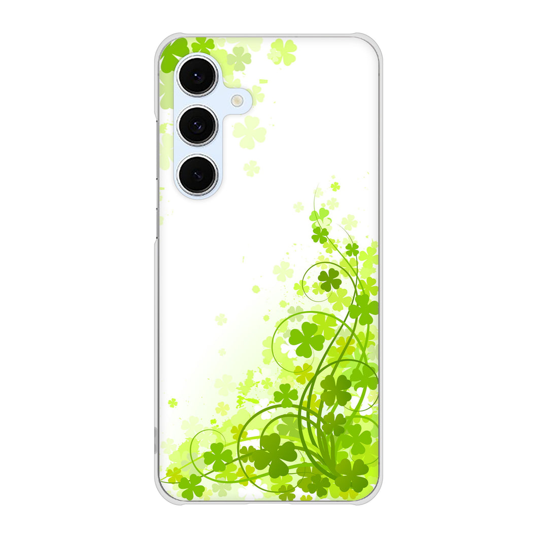 Galaxy S24 FE SCG30 au 高画質仕上げ 背面印刷 ハードケース 【565 四葉のクローバー】