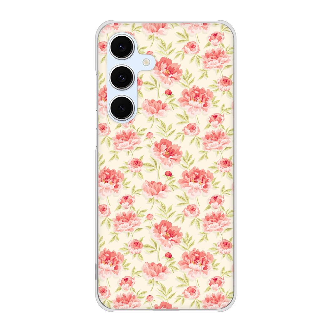 Galaxy S24 FE SCG30 au 高画質仕上げ 背面印刷 ハードケース北欧の小花