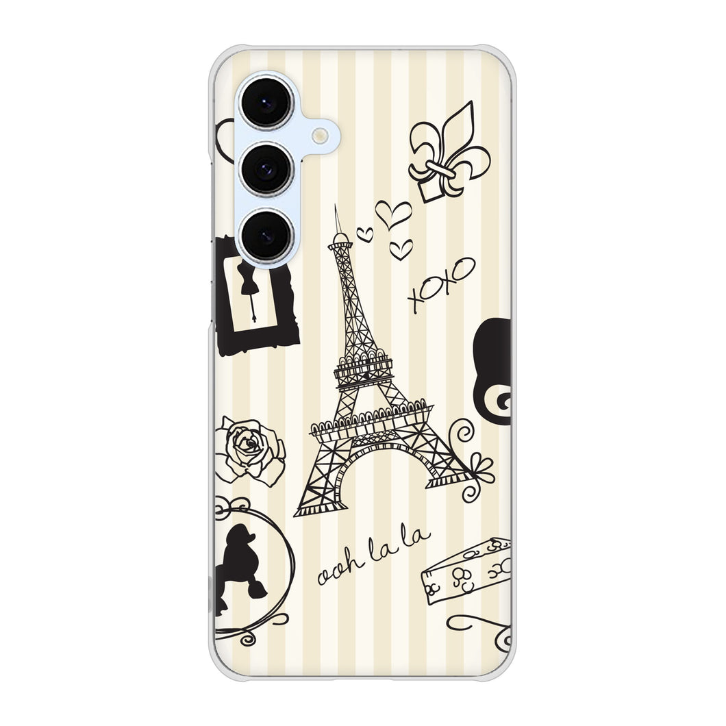 Galaxy S24 FE SCG30 au 高画質仕上げ 背面印刷 ハードケースLOVE フランス