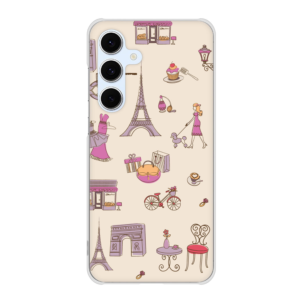 Galaxy S24 FE SCG30 au 高画質仕上げ 背面印刷 ハードケースLOVE フランス
