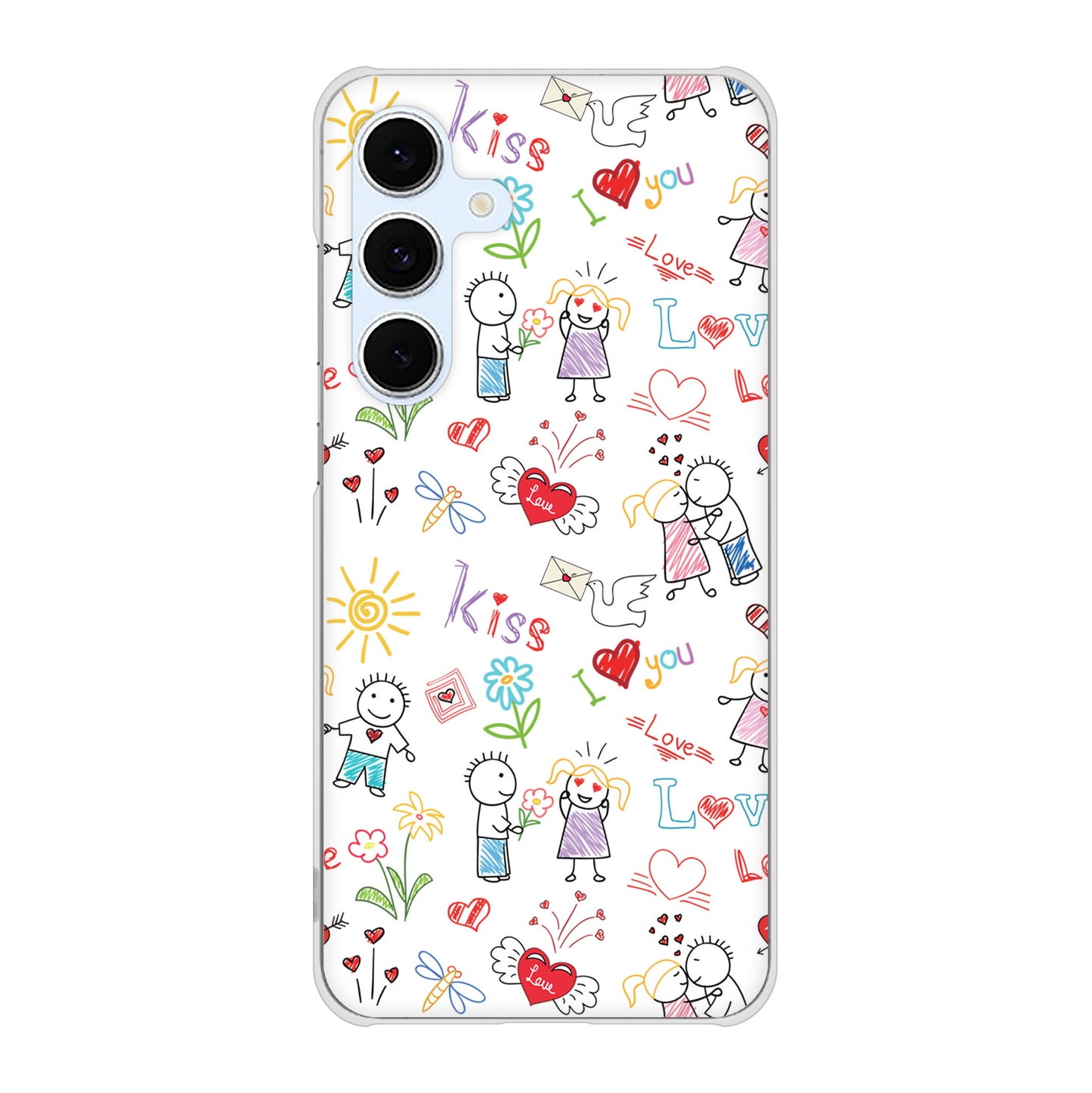 Galaxy S24 FE SCG30 au 高画質仕上げ 背面印刷 ハードケースカップル＆ファミリー
