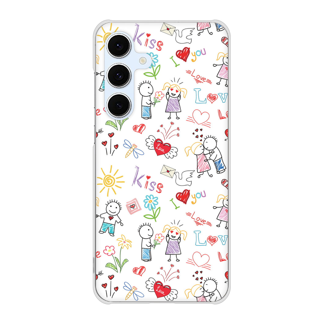 Galaxy S24 FE SCG30 au 高画質仕上げ 背面印刷 ハードケースカップル＆ファミリー