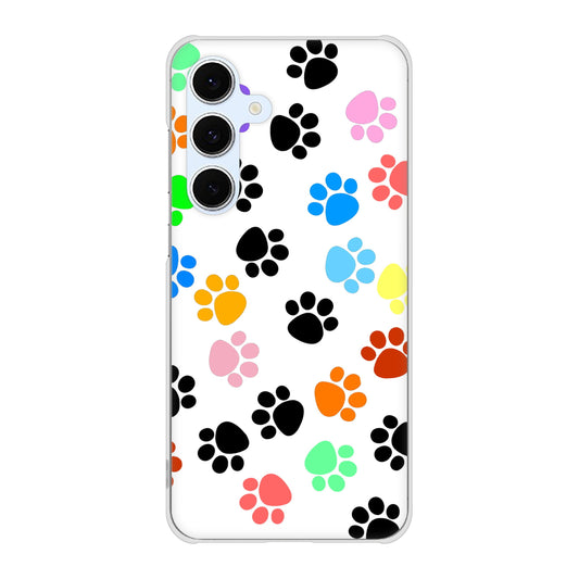 Galaxy S24 FE SCG30 au 高画質仕上げ 背面印刷 ハードケース 【1108 あしあとカラフル】