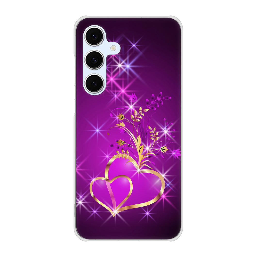 Galaxy S24 FE SCG30 au 高画質仕上げ 背面印刷 ハードケースきらめきハート
