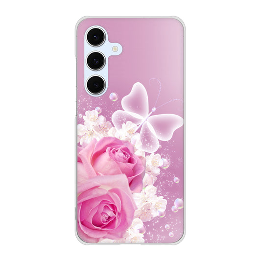 Galaxy S24 FE SCG30 au 高画質仕上げ 背面印刷 ハードケースロマンチックなバラ