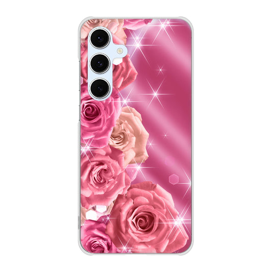 Galaxy S24 FE SCG30 au 高画質仕上げ 背面印刷 ハードケース 【1182 ピンクの薔薇に誘われて】