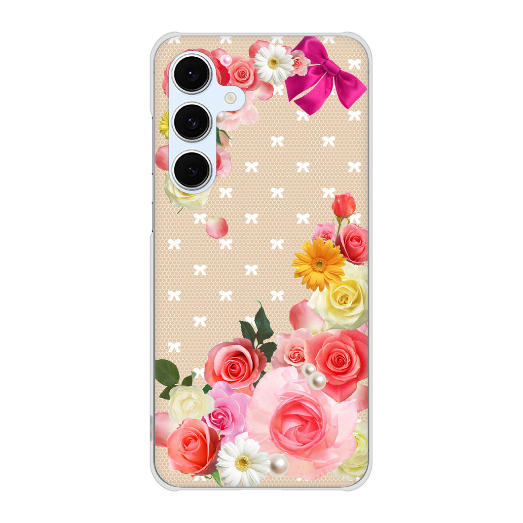 Galaxy S24 FE SCG30 au 高画質仕上げ 背面印刷 ハードケースロマンチックなバラ