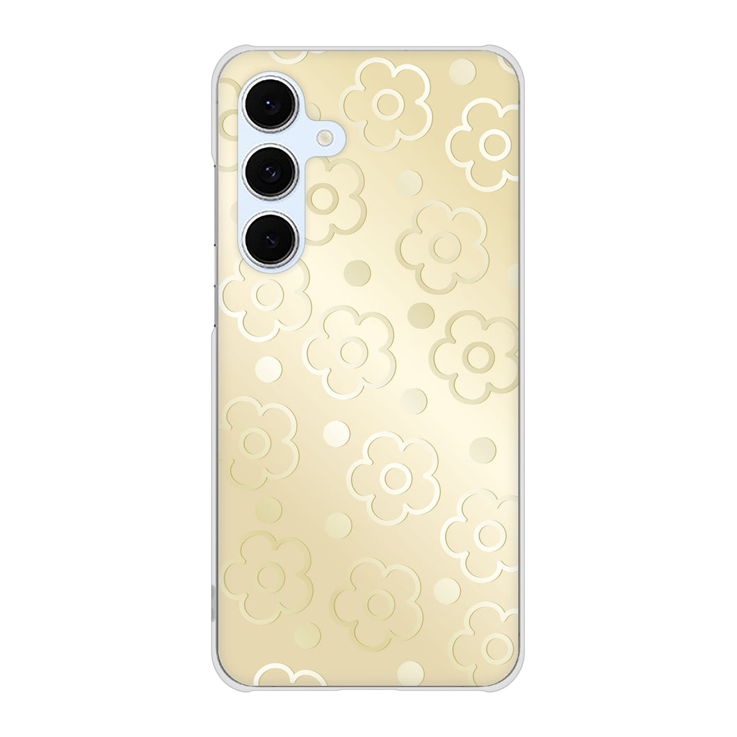 Galaxy S24 FE SCG30 au 高画質仕上げ 背面印刷 ハードケースエンボス風デイジーシンプル