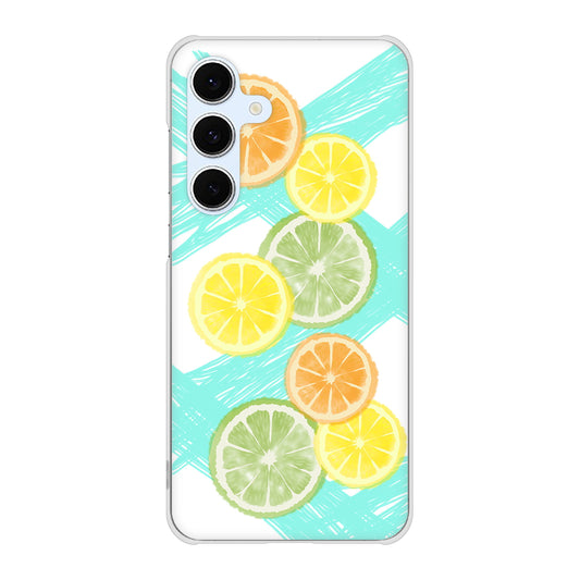 Galaxy S24 FE SCG30 au 高画質仕上げ 背面印刷 ハードケース 【YJ183 オレンジライム】