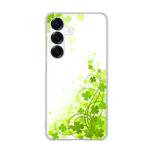 Galaxy S25 SCG31 au 高画質仕上げ 背面印刷 ハードケース 【565 四葉のクローバー】