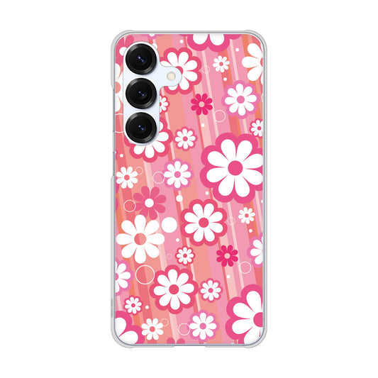 Galaxy S25 SCG31 au 高画質仕上げ 背面印刷 ハードケース 【751 マーガレット（ピンク系）】