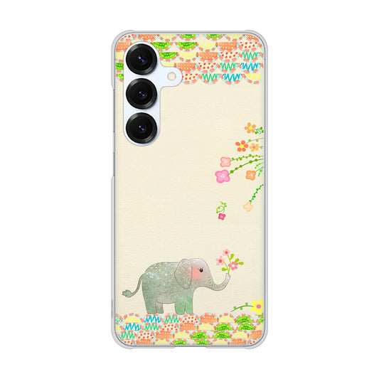 Galaxy S25 SCG31 au 高画質仕上げ 背面印刷 ハードケース 【1039 お散歩ゾウさん】