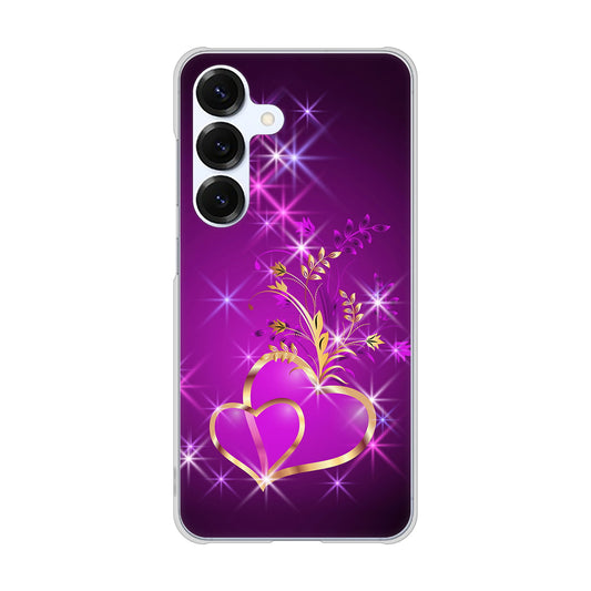 Galaxy S25 SCG31 au 高画質仕上げ 背面印刷 ハードケースきらめきハート