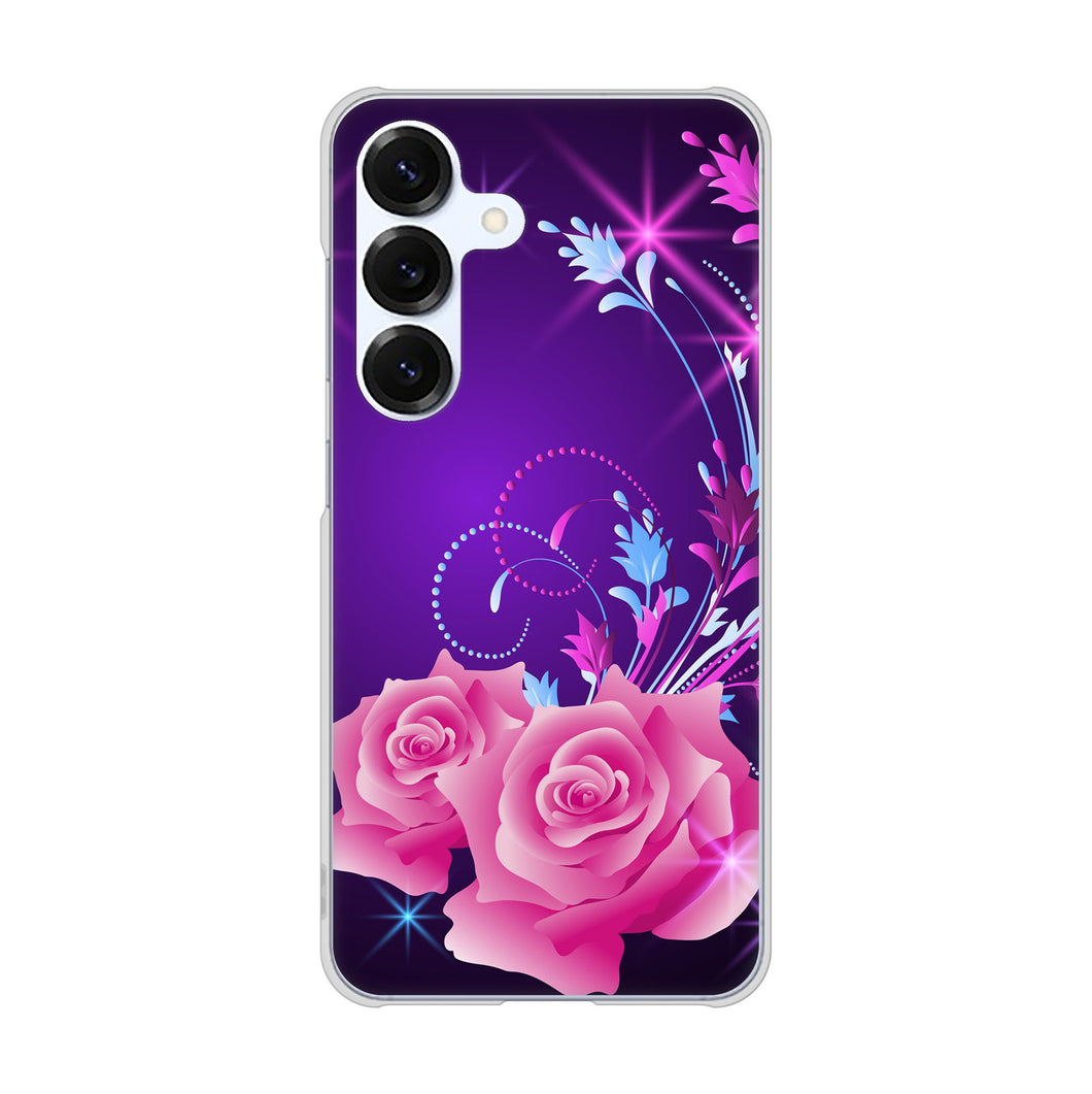 Galaxy S25 SCG31 au 高画質仕上げ 背面印刷 ハードケースロマンチックなバラ