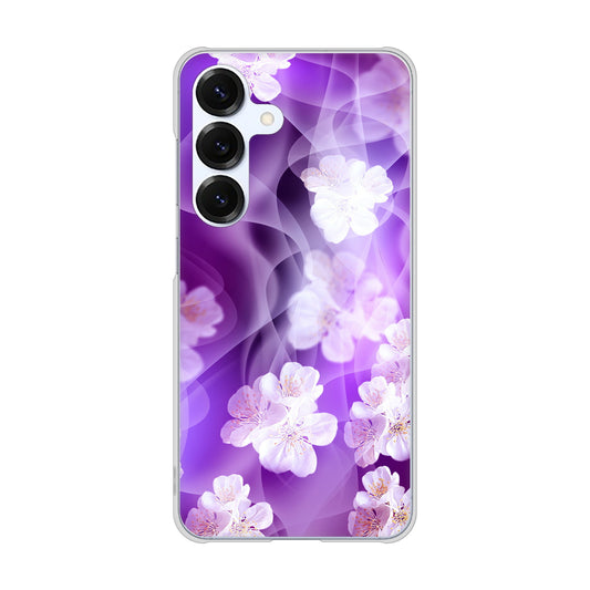 Galaxy S25 SCG31 au 高画質仕上げ 背面印刷 ハードケース 【1211 桜とパープルの風】