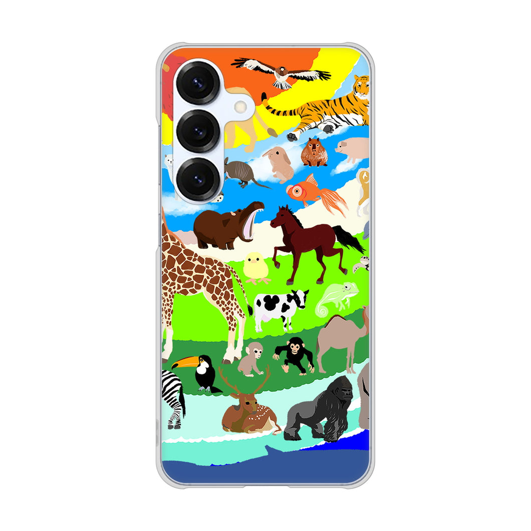 Galaxy S25 SCG31 au 高画質仕上げ 背面印刷 ハードケース 【YJ201 アニマルプラネット】
