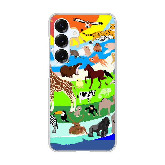 Galaxy S25 SCG31 au 高画質仕上げ 背面印刷 ハードケース 【YJ201 アニマルプラネット】