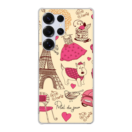 Galaxy S25 Ultra SCG32 au 高画質仕上げ 背面印刷 ハードケースLOVE フランス