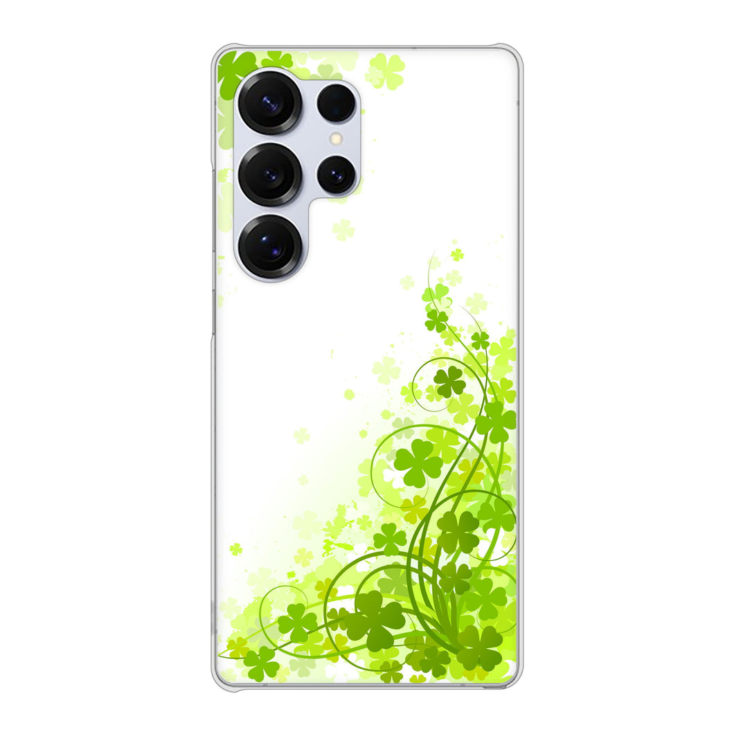 Galaxy S25 Ultra SCG32 au 高画質仕上げ 背面印刷 ハードケース 【565 四葉のクローバー】