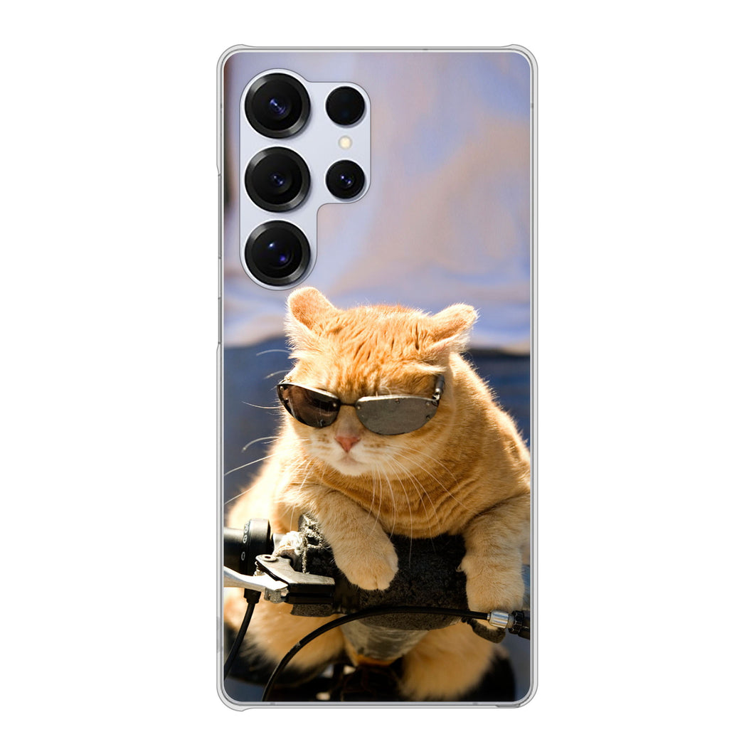 Galaxy S25 Ultra SCG32 au 高画質仕上げ 背面印刷 ハードケース 【595 にゃんとサイクル】
