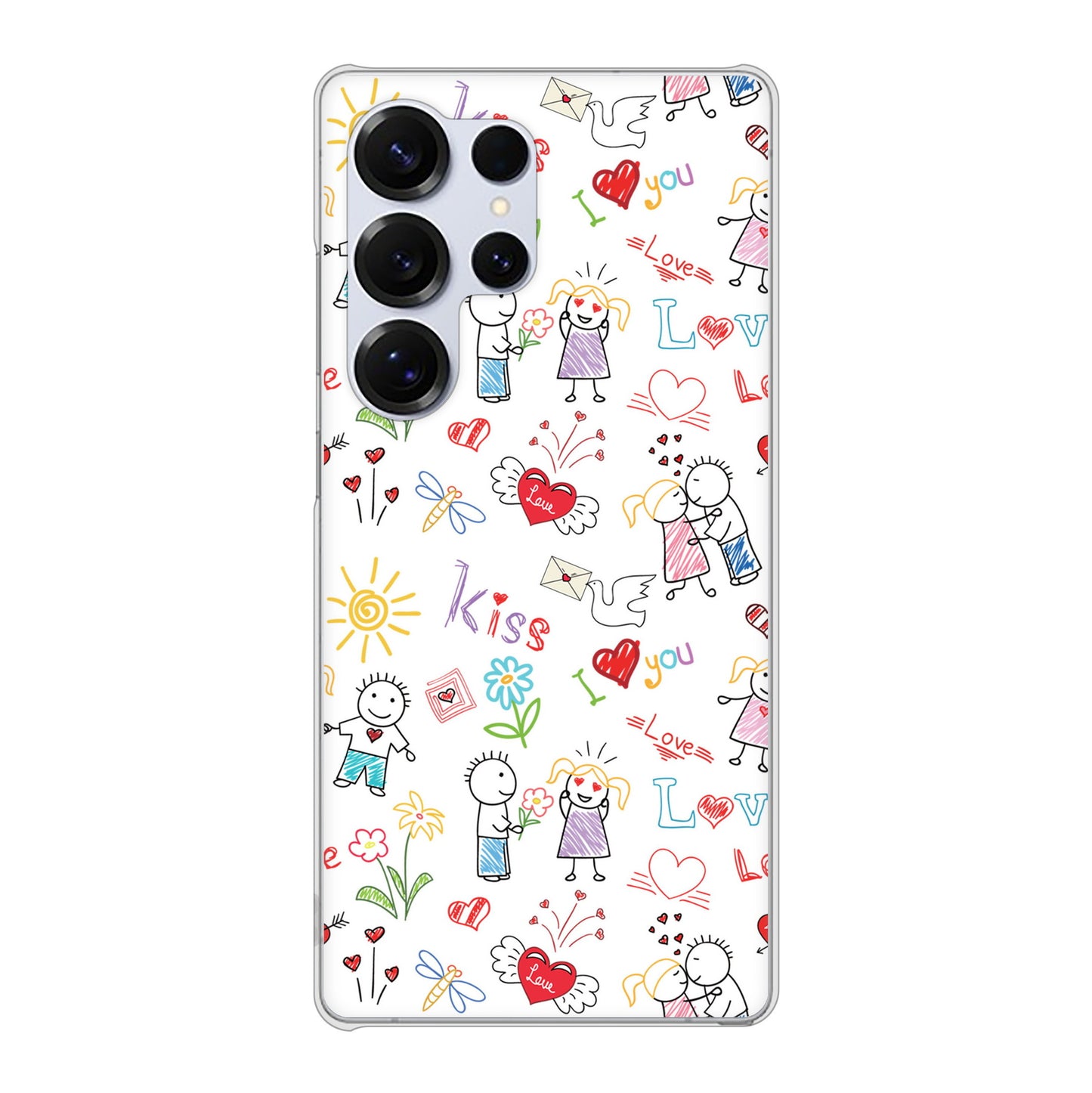 Galaxy S25 Ultra SCG32 au 高画質仕上げ 背面印刷 ハードケースカップル＆ファミリー