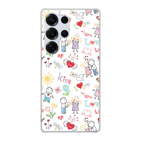 Galaxy S25 Ultra SCG32 au 高画質仕上げ 背面印刷 ハードケースカップル＆ファミリー