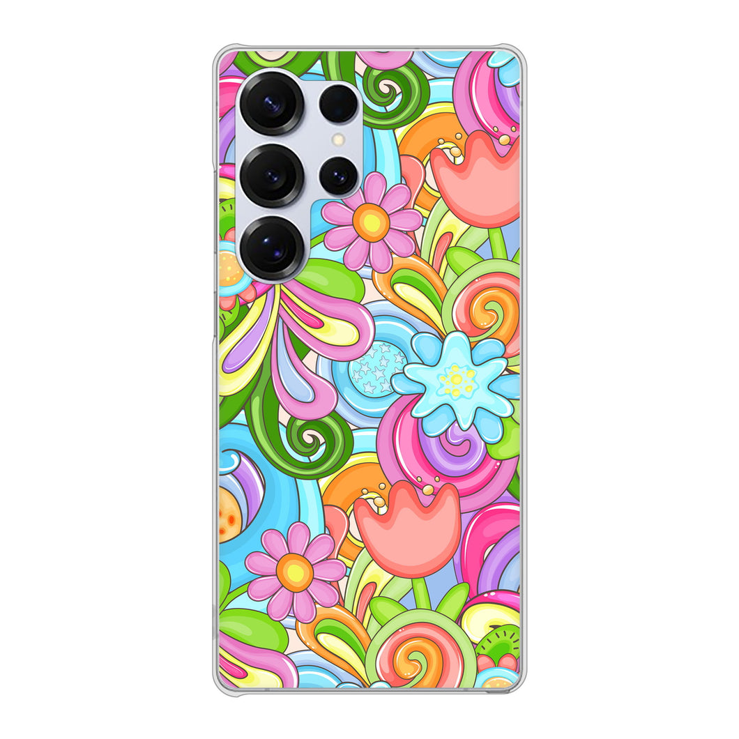 Galaxy S25 Ultra SCG32 au 高画質仕上げ 背面印刷 ハードケース 【713 ミラクルフラワー】