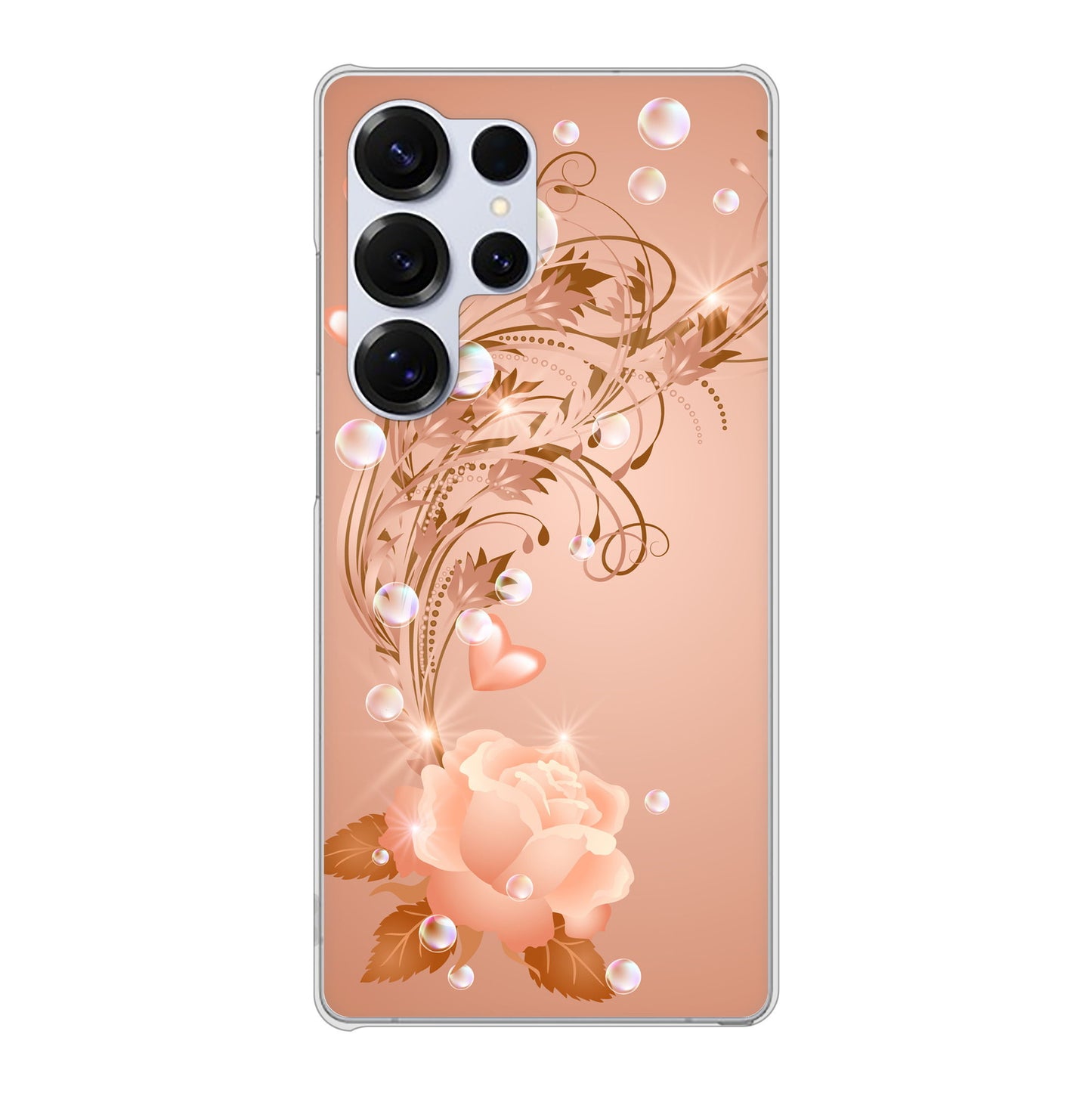 Galaxy S25 Ultra SCG32 au 高画質仕上げ 背面印刷 ハードケースロマンチックなバラ