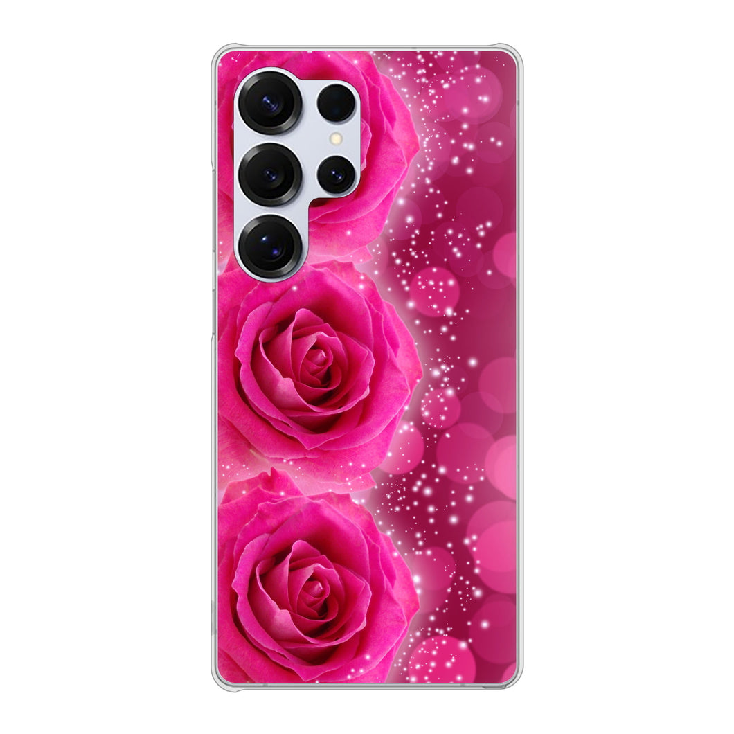 Galaxy S25 Ultra SCG32 au 高画質仕上げ 背面印刷 ハードケース 【VA815 3連のバラ】