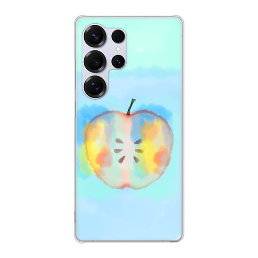 Galaxy S25 Ultra SCG32 au 高画質仕上げ 背面印刷 ハードケース 【YJ181 りんご 水彩181】