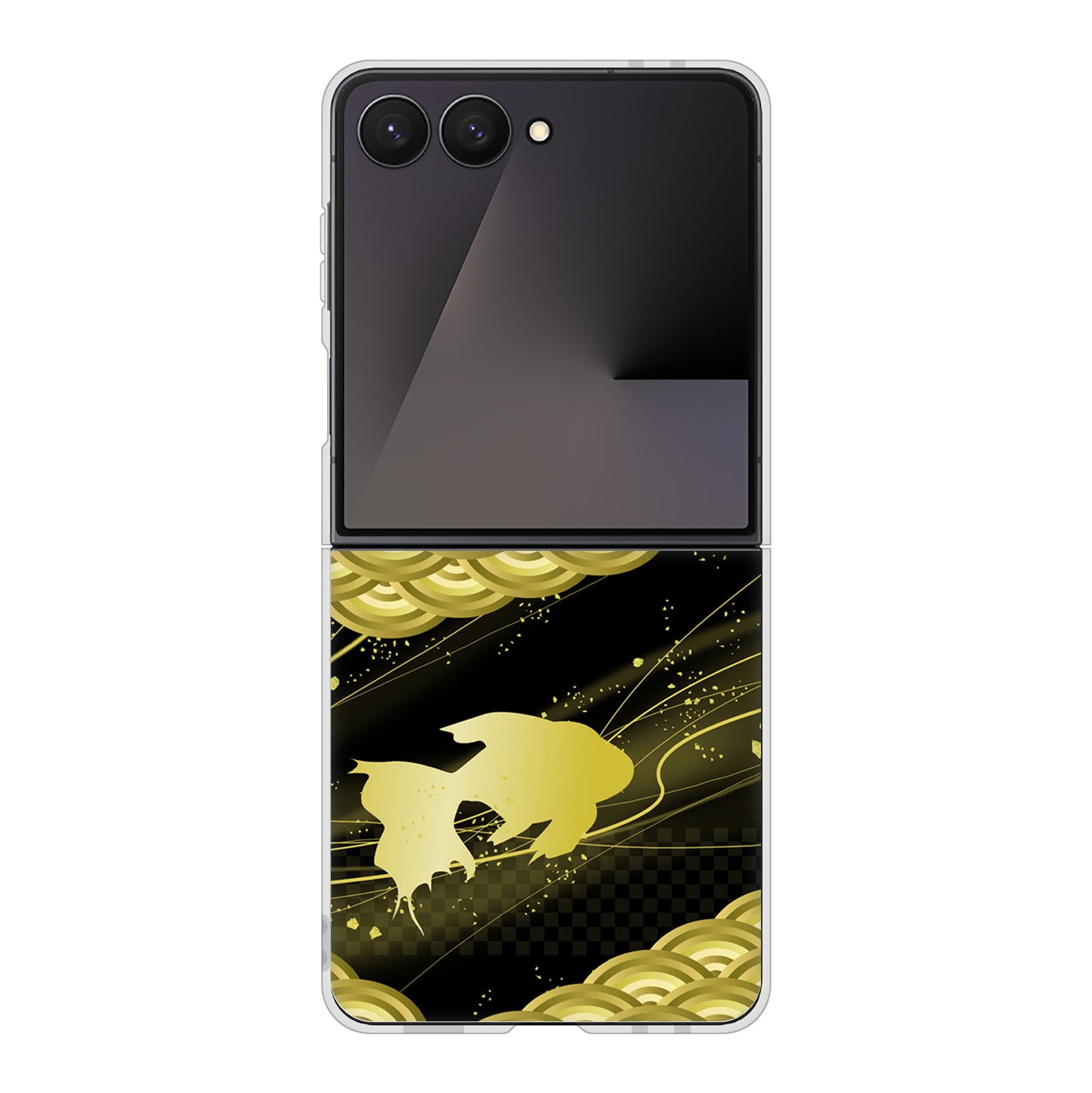 Galaxy Z Flip7 SCG35 au 高画質仕上げ 背面印刷 ハードケース 【174 天の川の金魚】