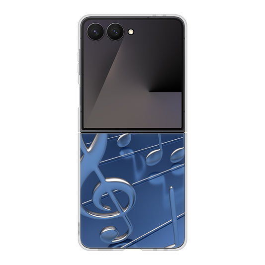 Galaxy Z Flip7 SCG35 au 高画質仕上げ 背面印刷 ハードケース音符
