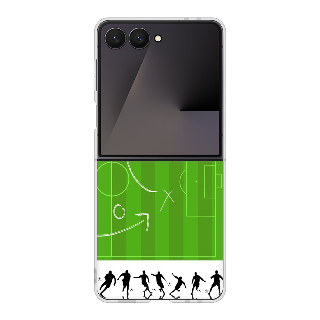 Galaxy Z Flip7 SCG35 au 高画質仕上げ 背面印刷 ハードケース 【304 サッカー戦略ボード】